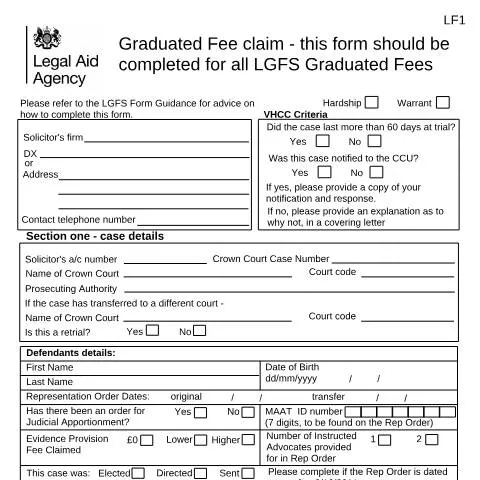 Document preview: How to Complete LF1 Claims for Crown Court Litigator Fees — Legal & justice