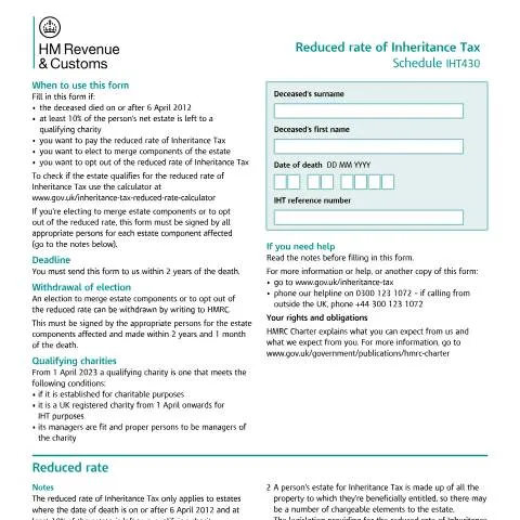 Document preview: How Charitable Giving Reduces Inheritance Tax to 36% via IHT430 — Taxes