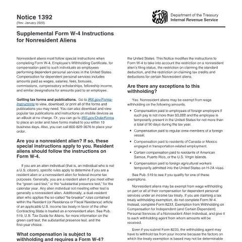 Document preview: Navigating IRS N1392 for Nonresident Aliens — Taxes