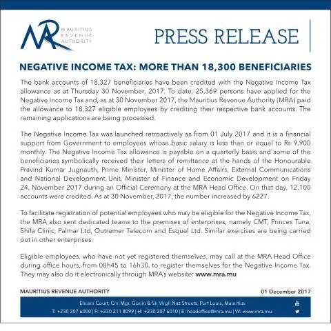 Document preview: Exploring the Reach of the Negative Income Tax Initiative — Benefits & social aid (CERFA n°PressReleaseNIT011217)
