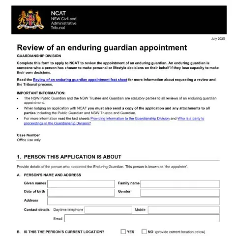 Document preview: Understanding the Review Process for Enduring Guardian Appointments in — Legal & justice