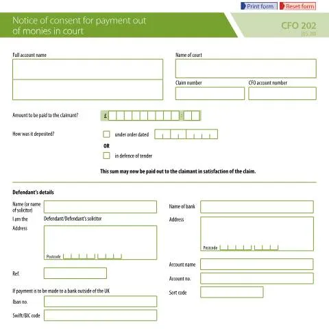 Document preview: Understanding UK Court Funds Payment Release and CFO Consent Forms — Legal & justice