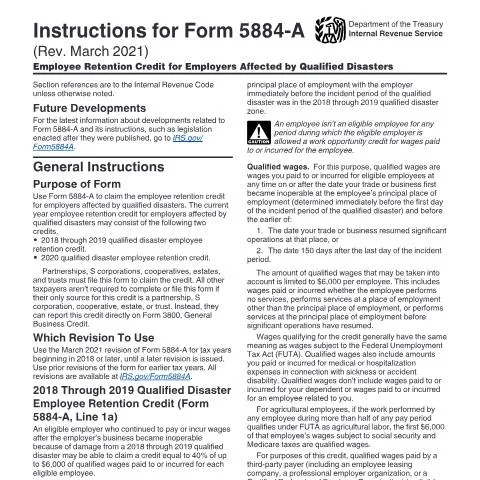 Document preview: Mastering IRS Instructions i5884a for Employee Retention Credit — Taxes (CERFA n°INST-5884A)