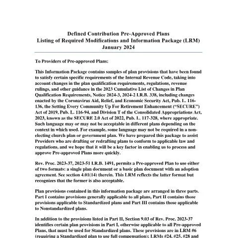 Document preview: Understanding IRS Publication 6088 for Retirement Plan Compliance — Taxes (CERFA n°PUB-6088)