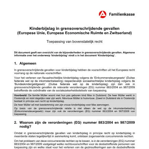 Dokumentvorschau: Antrag auf Kindergeld in grenzüberschreitenden Fällen — Familie (CERFA n°kg52eu-nl_ba031695)