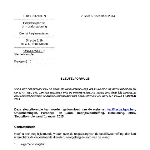 Aperçu du document Comprendre la Sleutelformule et son impact fiscal — Impôts & fiscalité (CERFA n°fc2014-0438NL)