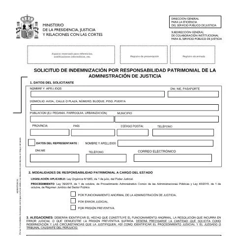 Vista previa del documento Guía para Solicitar Indemnización por Responsabilidad Patrimonial — Legal y justicia