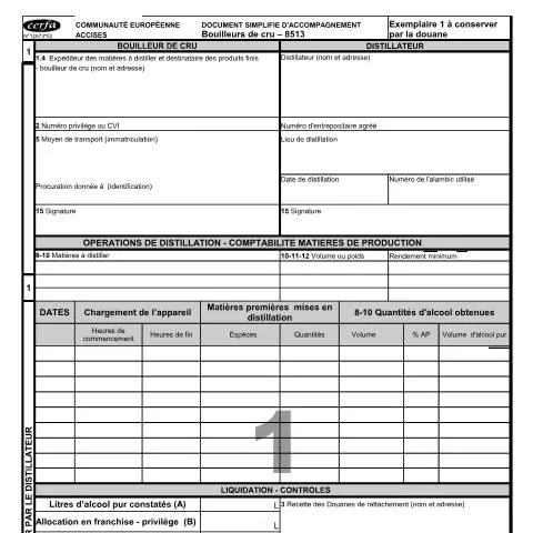Aperçu du document Transport de spiritueux artisanaux : le document d'accompagnement — Démarches administratives (CERFA n°12673*02)