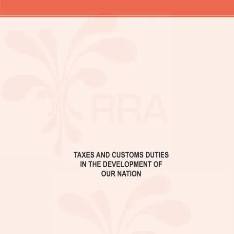 Document preview: Understanding the Impact of Taxes and Customs Duties on Rwanda's — Taxes (CERFA n°taxes_and_customs_duties_in_the_development_of_our_nation)