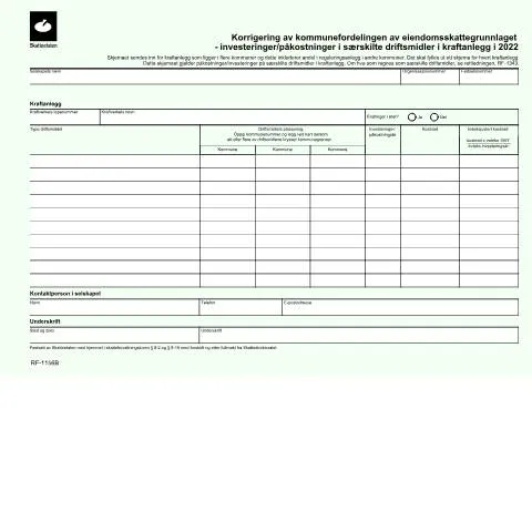 Document preview: Korrigering av eiendomsskatt for kraftverk i Norge — Skatt & avgifter (CERFA n°RF-1156)