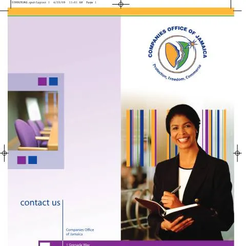 Document preview: Navigating the Responsibilities of Company Directors in Jamaica — Government & admin (CERFA n°DIRECTOR DUTIES)