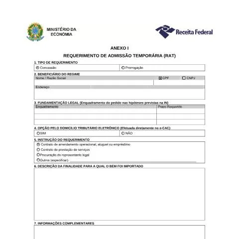 Pré-visualização do documento Entenda o Requerimento de Admissão Temporária para Importação — Trâmites administrativos
