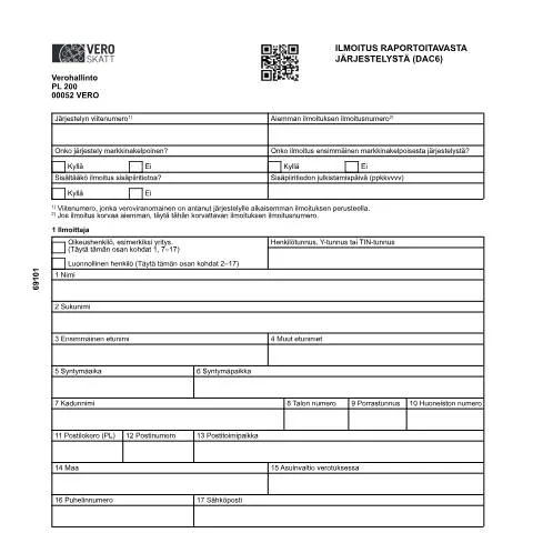 Document preview: Miksi DAC6-ilmoitus on keskeinen verotuksessa? — Hallinnolliset asiat (CERFA n°Vero 6910)