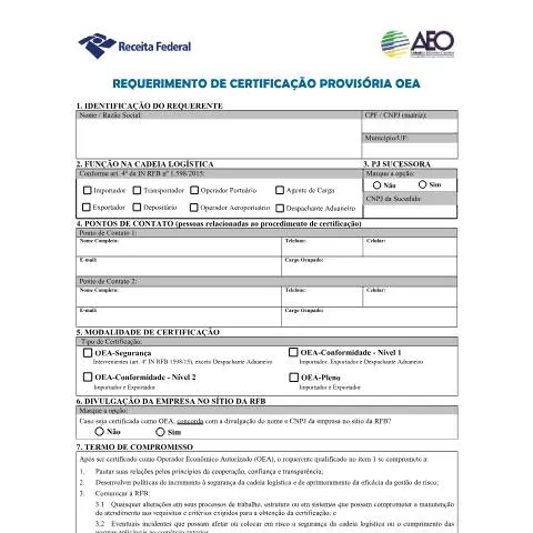 Pré-visualização do documento Entenda o Requerimento de Certificação Provisória OEA — Trâmites administrativos