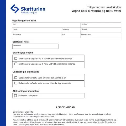 Document preview: Hvað felur RSK 10.50 í sér um skattskyldu? — Skattar & fjármál (CERFA n°RSK 10.50)