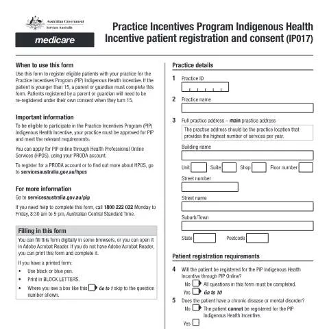 Document preview: Understanding the IP017 Form for Indigenous Health Incentives — Health (CERFA n°IP017)