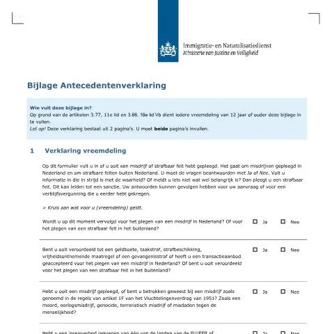 Documentvoorvertoning: De Belangrijke Rol van de Bijlage Antecedentenverklaring in het — Immigratie & visa (CERFA n°7101)
