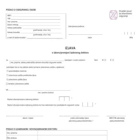 Document preview: Važnost izbora doktora u Hrvatskoj — Zdravlje (CERFA n°IzborDr 22012024)