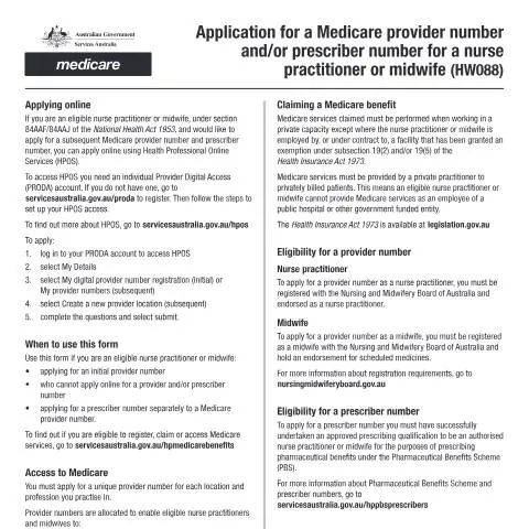 Document preview: Essential Guide to Medicare Provider Number Application for Nurse — Health (CERFA n°HW088)