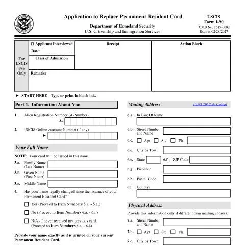 Document preview: Essential Steps for Completing USCIS Form I-90 — Immigration & visas (CERFA n°I-90)