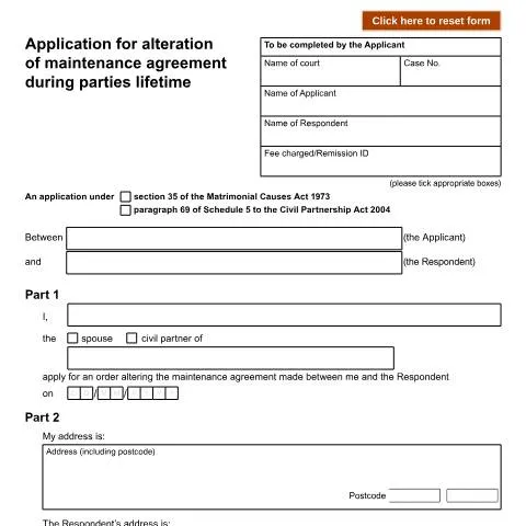 Document preview: Understanding Form D50H for Maintenance Agreement Changes — Family