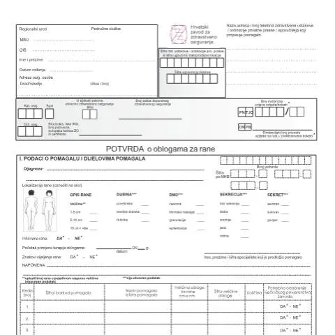 Document preview: Ključna uloga Potvrde o oblogama za rane — Zdravlje (CERFA n°PotOblogRane 09122022)
