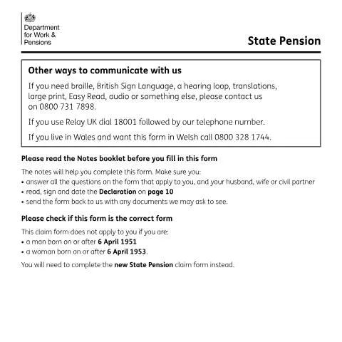 Document preview: How to Navigate the Legacy Basic State Pension System and Claim — Work & employment