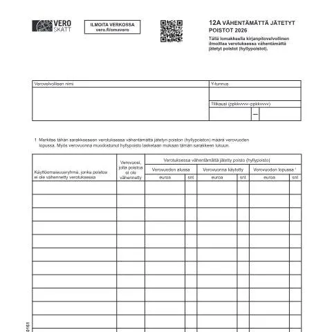 Document preview: Miksi 12A Selvitys on keskeinen verotuksessa? — Verot & verotus (CERFA n°Vero 3016)