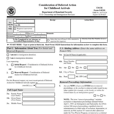 Document preview: Navigating USCIS Form I-821D for DACA Success — Immigration & visas (CERFA n°I-821D)
