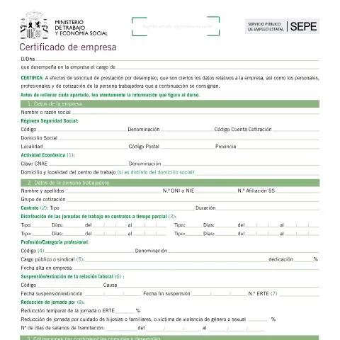 Vista previa del documento Certificado de Empresa: Tu Puerta al Desempleo — Trámites administrativos