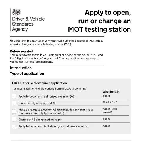 Document preview: How to Establish Your MOT Testing Station in the United Kingdom — Vehicle & driving