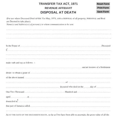 Document preview: Understanding the Revenue Affidavit Form in Jamaica — Taxes (CERFA n°Rev+Affidavit+03062017)