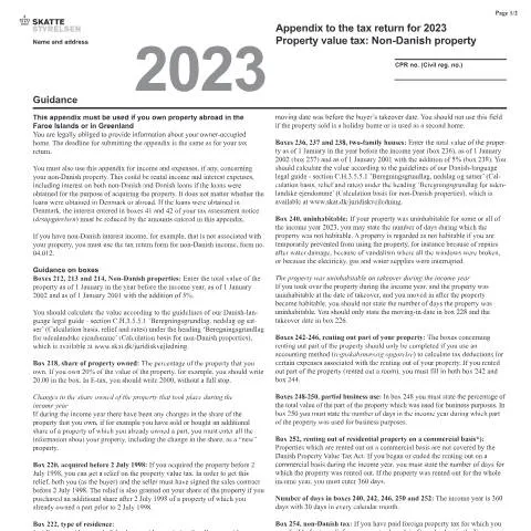 Document preview: Forståelse af bilag 04.053 for ejendomsværdi skat — Skatter & skat (CERFA n°04.053)