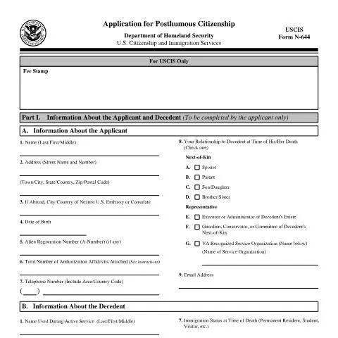 Document preview: A Comprehensive Guide to USCIS Form N-644 — Immigration & visas (CERFA n°N-644)