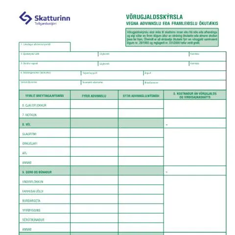 Document preview: Vörugjaldsskýrslan TS-V03: Hvernig á að fylla út og mikilvægi hennar — Tollur & innflutningur (CERFA n°TS-V03)
