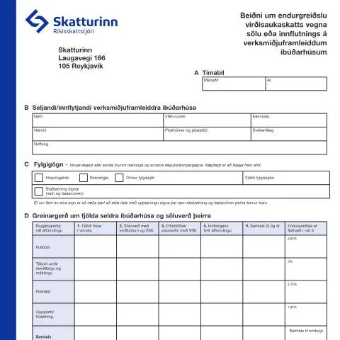 Document preview: Endurgreiðsla virðisaukaskatts fyrir íbúðarhús — Skattar & fjármál (CERFA n°RSK 10.16)