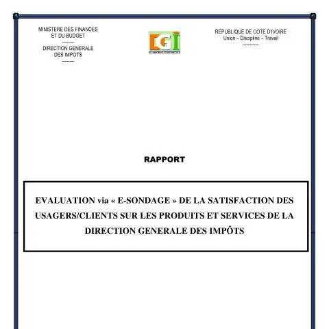 Aperçu du document Évaluation de la satisfaction des usagers en Côte d'Ivoire — Démarches administratives