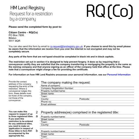 Document preview: Corporate Property Protection: Understanding RQ(Co) Restrictions — Government & admin