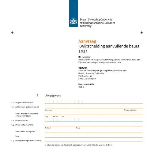 Documentvoorvertoning: Stappen voor kwijtschelding aanvullende beurs 2021 — Onderwijs & opleiding