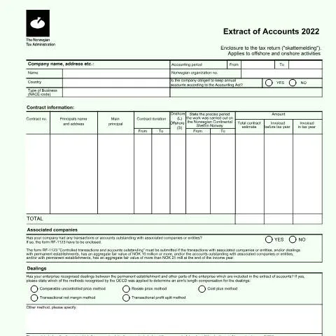 Document preview: RF-1045: Utdrag av regnskap for utenlandske enheter — Administrative prosedyrer (CERFA n°RF-1045)