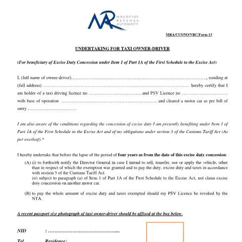 Document preview: Understanding the Importance of the Taxi Owner-Driver Undertaking — Government & admin (Undertaking4TaxiOwnerDriver)