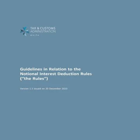 Document preview: Essential Tax Guidelines for Malta: NID Overview — Taxes (CERFA n°nid-guideline)