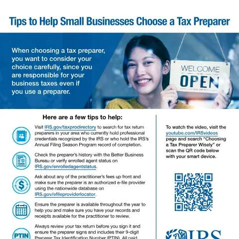 Document preview: Choosing the Right Tax Preparer: Insights from IRS Publication 5924 — Taxes (CERFA n°PUB-5924)