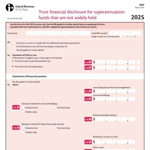Document preview: Understanding the IR6F Form for Superannuation Funds — Taxes (CERFA n°IR6F)