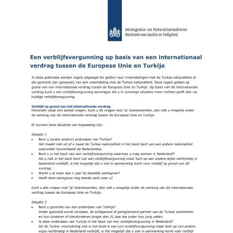 Documentvoorvertoning: Belang van de verblijfsvergunning EU-Turkije — Immigratie & visa (CERFA n°3081)