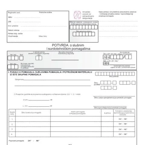 Document preview: Uloga obrasca PotSlu 16 u zdravstvenom osiguranju — Zdravlje (CERFA n°PotSlu 16)