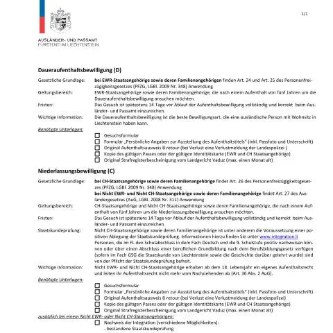 Dokumentvorschau: Wichtige Informationen zur Checkliste für Daueraufenthalt in — Behörden & Verwaltung (CERFA n°checkliste-erteilung-niederlassung_daueraufenthalt)