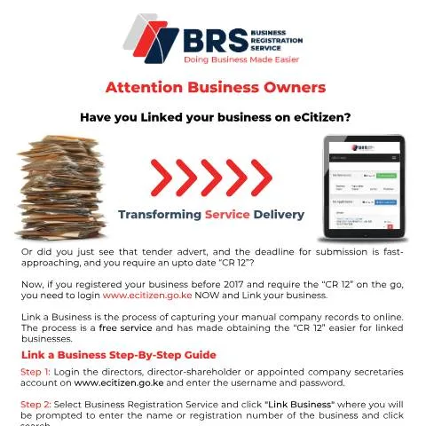 Document preview: Understanding the Link a Business Initiative in Kenya — Government & admin (CERFA n°Link-a-Business)