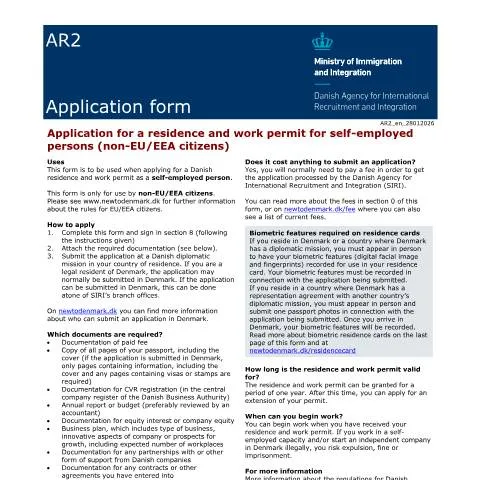 Document preview: Forstå AR2: Nøglen til selvstændig virksomhed i Danmark — Virksomhed & professionelle (CERFA n°AR2)