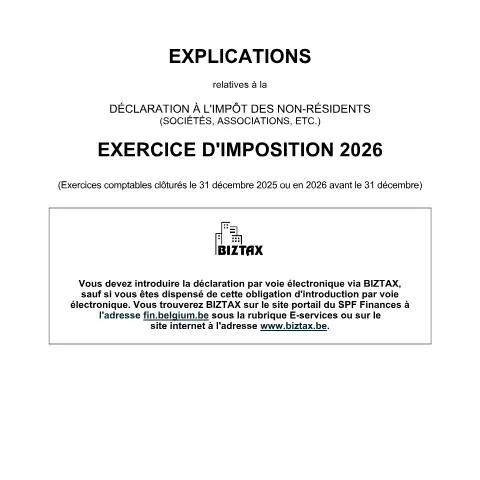 Aperçu du document Comprendre la déclaration à l'impôt des non-résidents-sociétés en 2026 — Impôts & fiscalité (CERFA n°121-declaration-inr-soc-explications-2026)